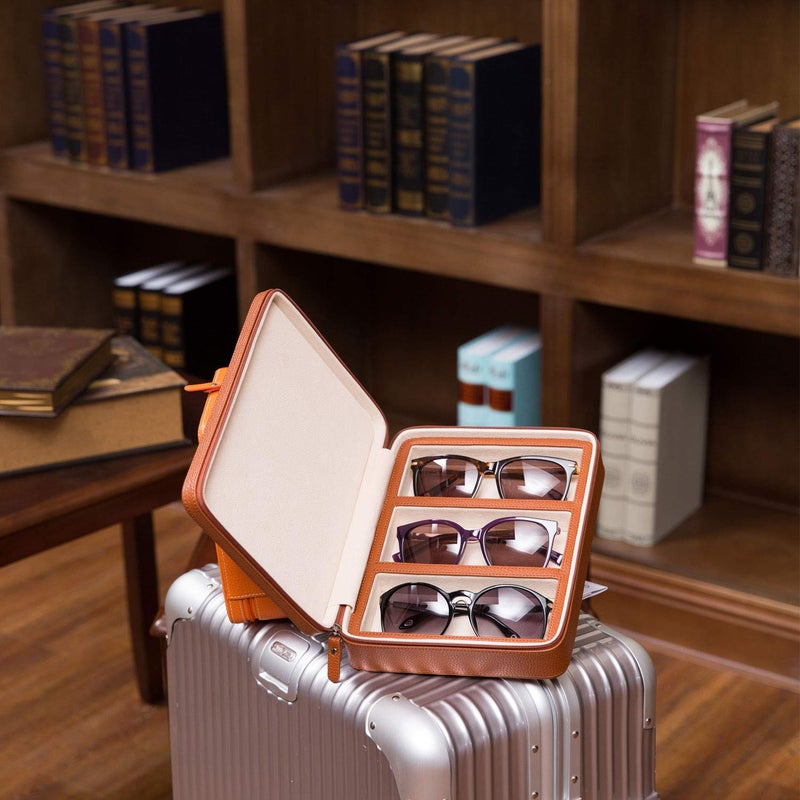 Beaufort 3 Slots PU Leather Eyeglasses Storage Box Sunglasses Box Jewelry Display Case Watch Box for Women Men - Image 5